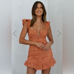 NWT Hello Molly Mika & Gala mini dress in Apricot